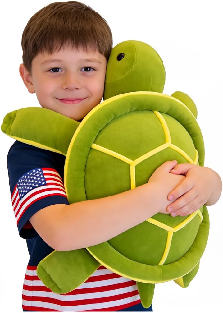 Sea Turtle Plushie Toy,22" Sea Turtle Stuffed Animals Plush Green Soft Plush Toys Hugging Pillows,Tortoise Plush Toys Doll Valentine's Day Birthday Gifts for All Age Groups (Green-22 inches)