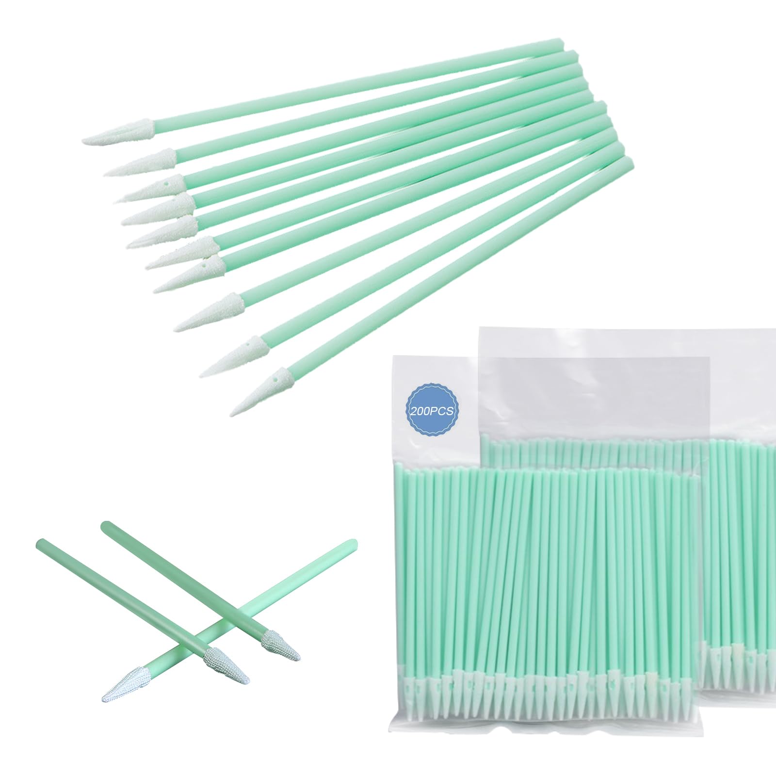 Pack of 100 Cotton Buds Cleaning Sticks, Foam Tips Cleaning Swabs, Multi-Purpose Foam Swab Set, Foam Cleaning Sticks for Camera, Inkjet Printer, Print Head, Optical Equipment-image-25