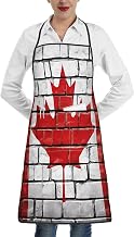 Premium Soft Water-Resistant Apron For Cooking, Gardening, Bbq, Canadian Flag Aprons For Men Women, Unisex Adjustable Waist Work Bib Chef Apron For Kitchen, Cafe, With Pocket