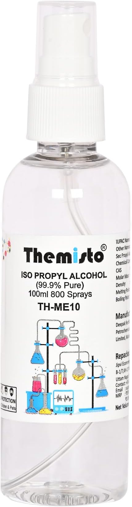 Themisto IPA ISO PROPYL RUBBING ALCOHOL Spray 100 ml (99.9% Pure) (TH-ME10)