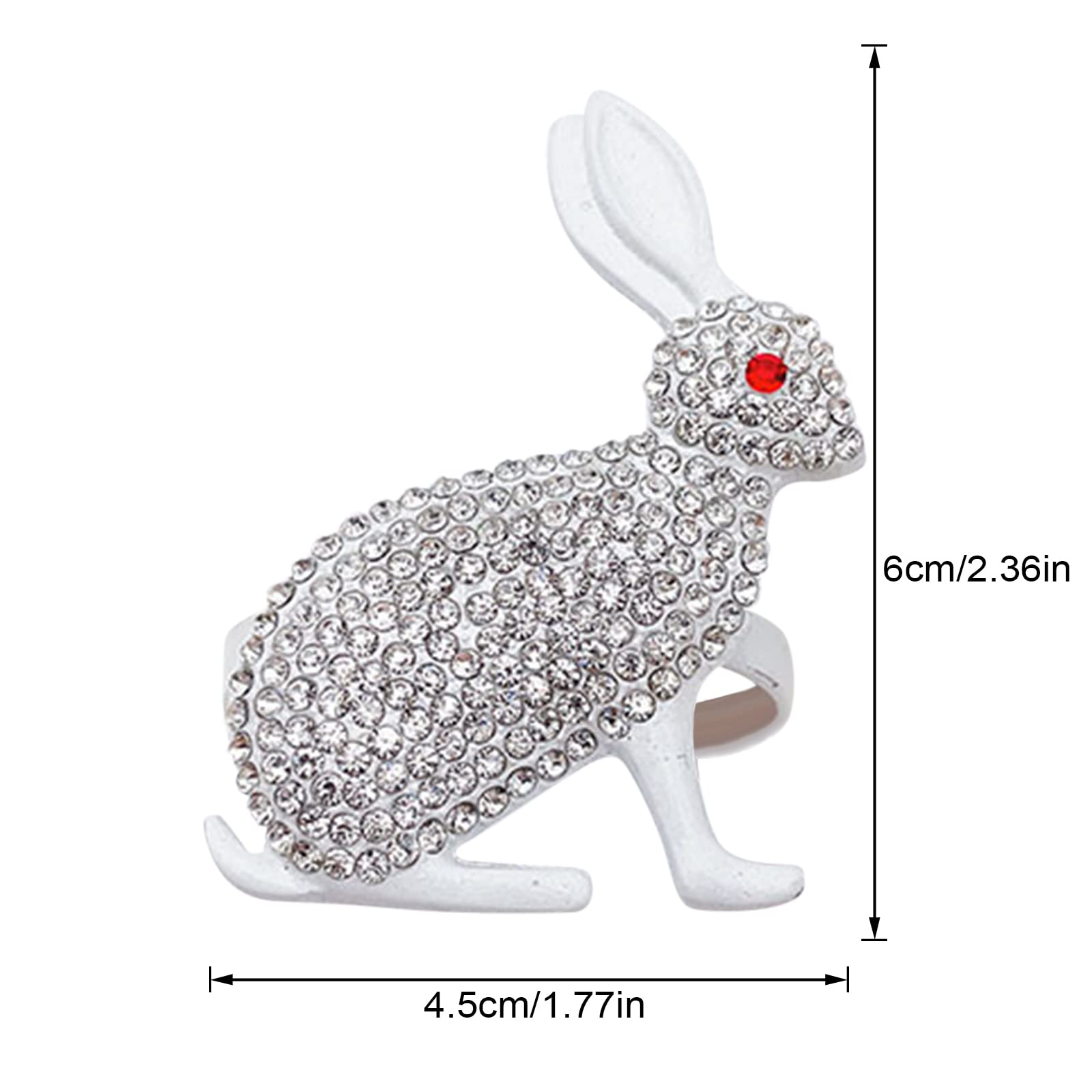 Portatovaglioli A Forma Di Coniglietto Pasquale - Set Di 6 - Per Decorazione Tavola - Foto 11