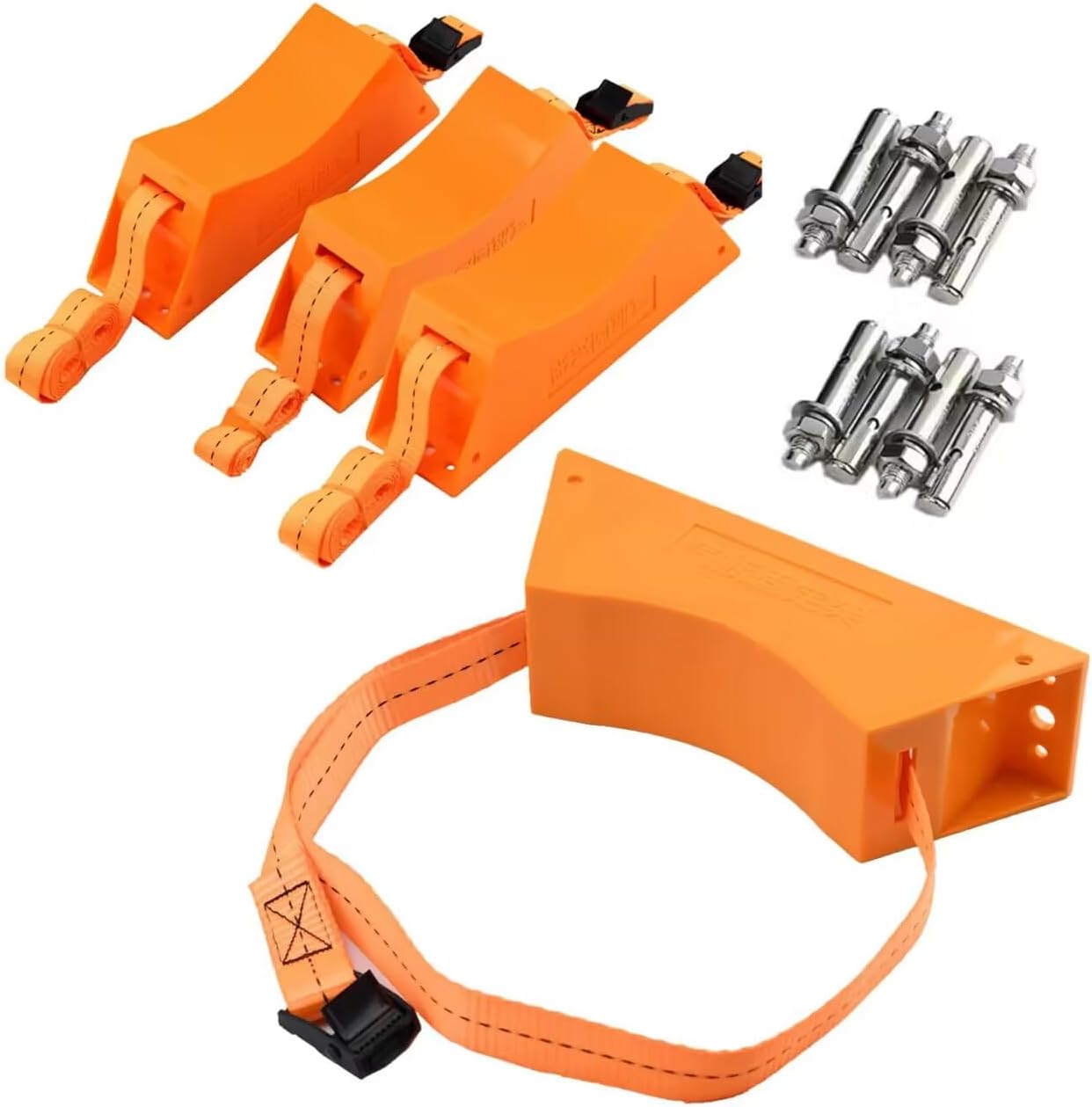 Cylinder Wall Mounted Bracket,Heavy Duty Propane Tank Holder with SUS 304 Installation Screws & 59 Inch Strap Supported 4"-12",4Pcs,Orange