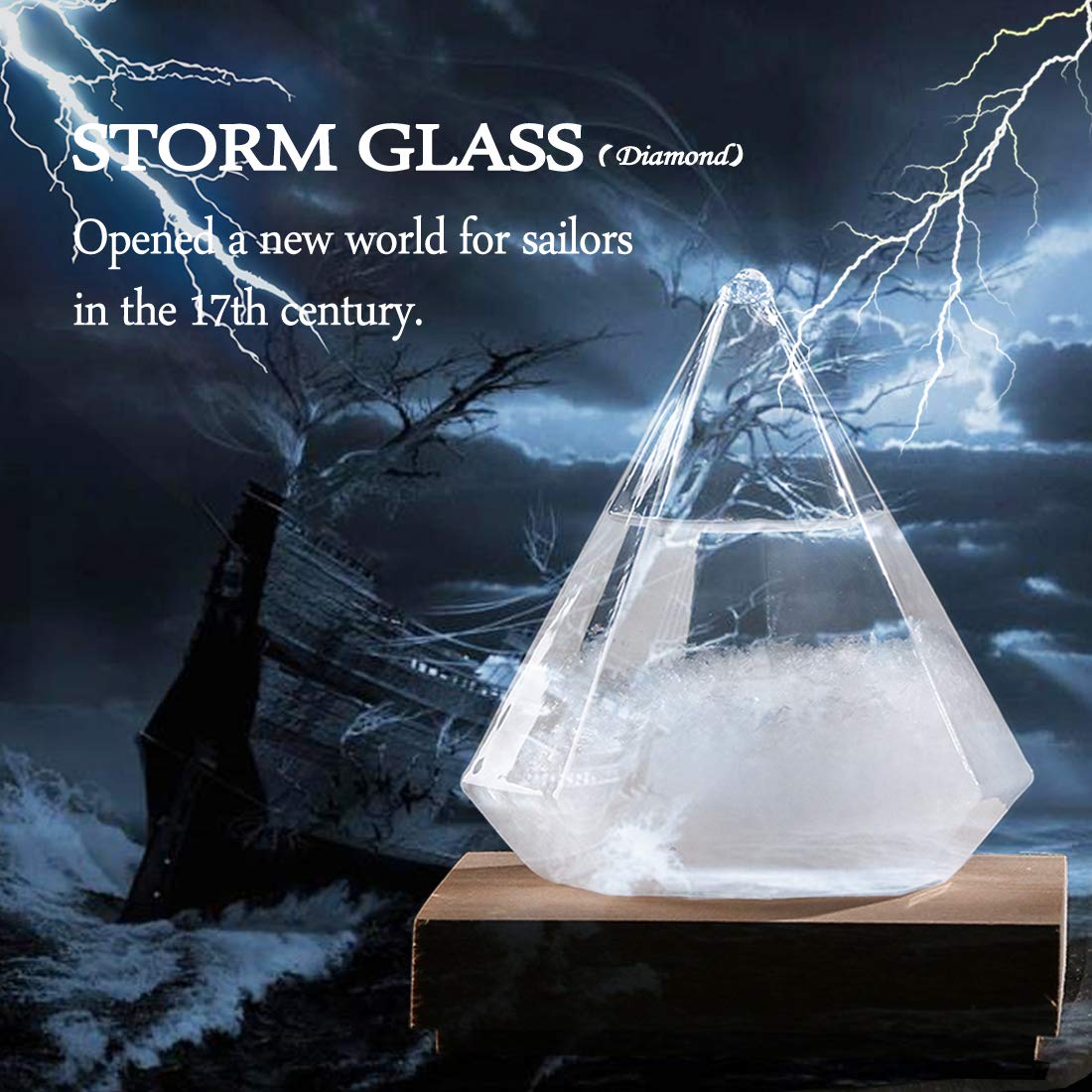 Weather Storm Glass Bottle Drop Creative Stylish Weather Station Forecaster Barometer, Desktop Decoration Crafts of Choice