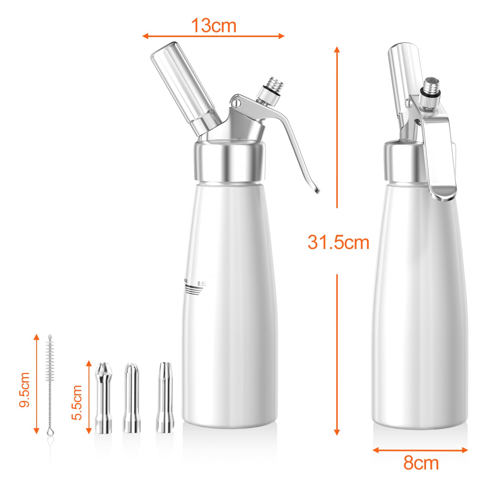 Siphon Chantilly en Aluminium - Siphon a Creme Chantilly - Machine a