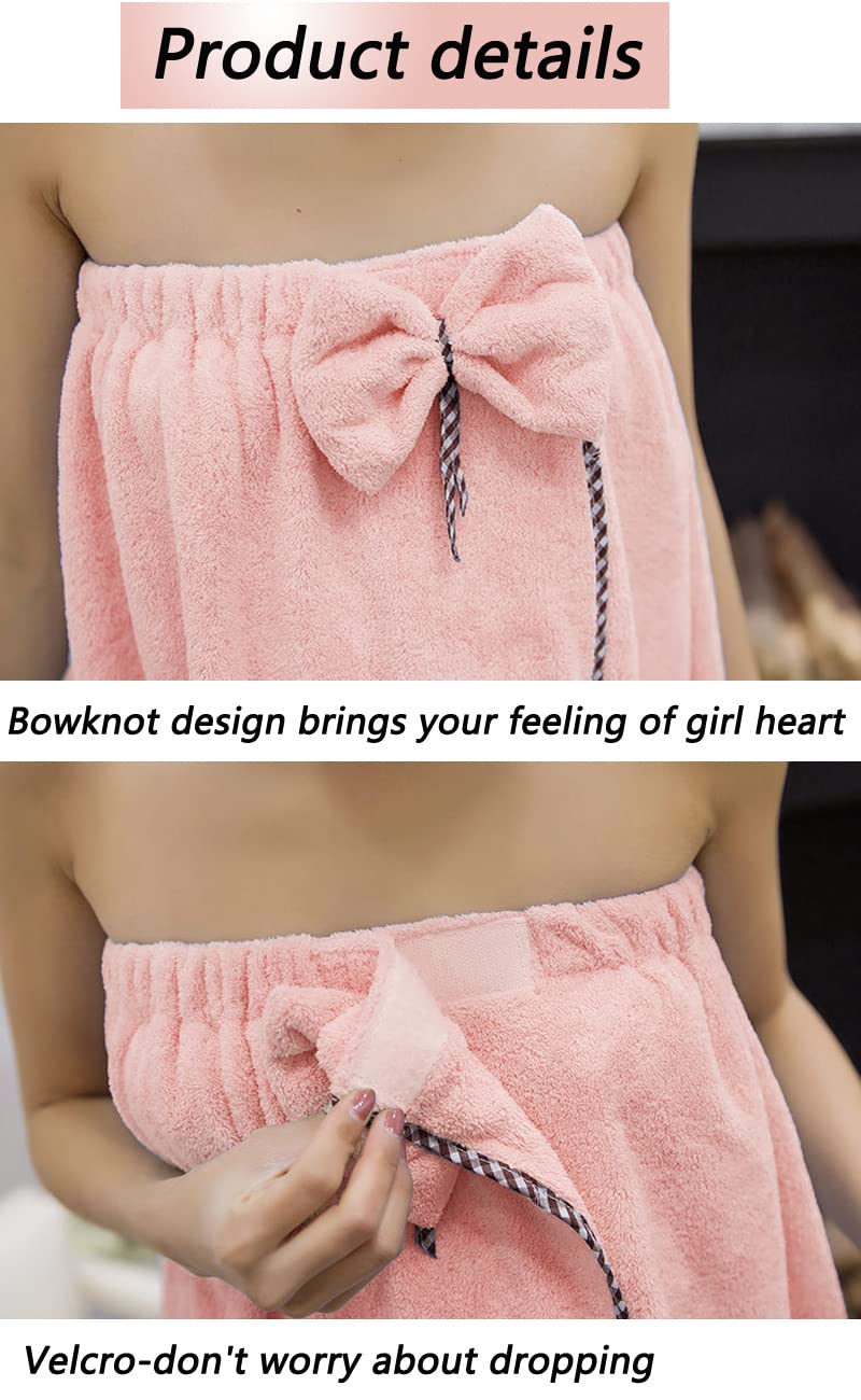 Asciugamano da donna, regolabile, con accappatoi per la casa, per hotel, sauna, spiaggia, palestra, viaggi, rosa