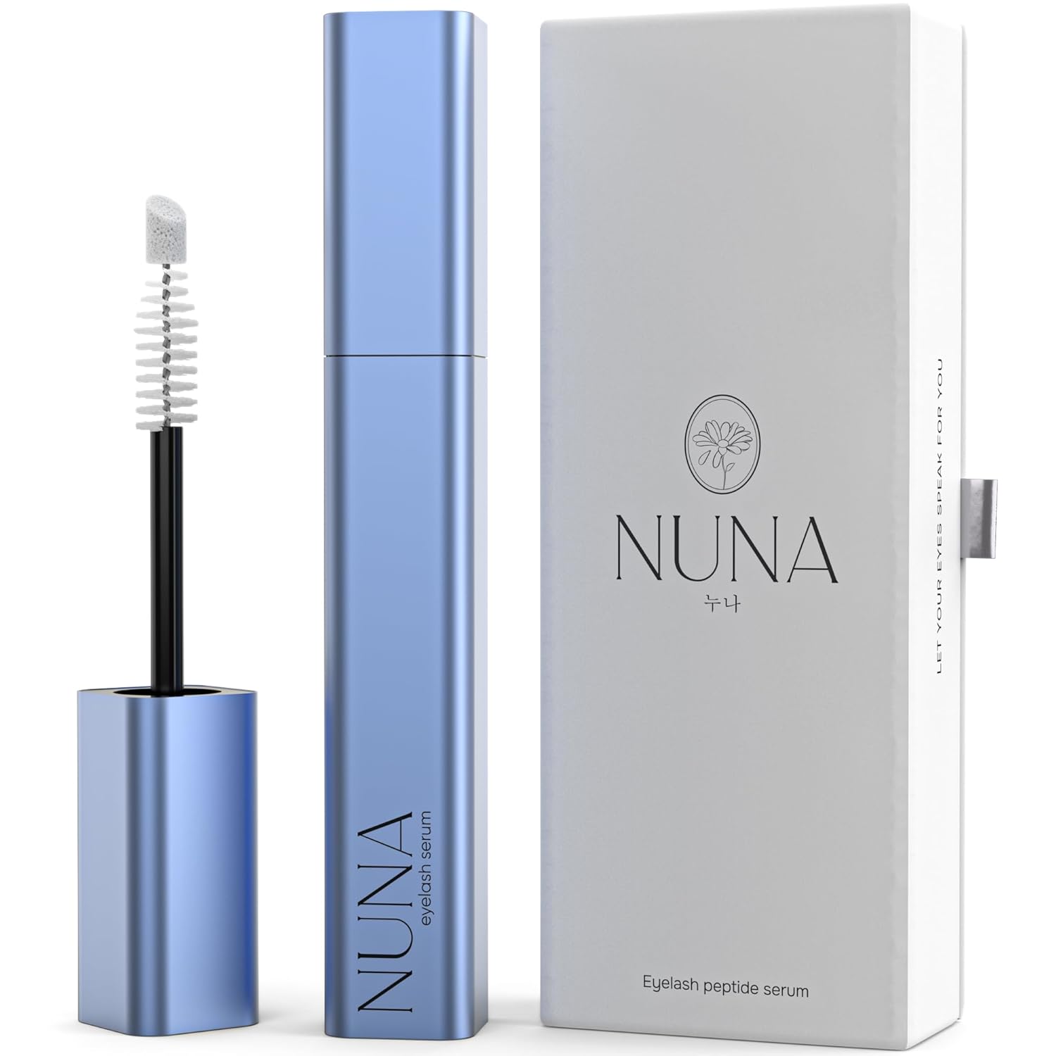 NUNA Eyelash Growth Support Serum 6ml – Eye Lash and Eyebrow Enhancing Serum for Women & Men with Biotin - Korean Multi Peptide & Natural Extracts – Promotes Fuller and Longer Lashes - 6 Month Supply