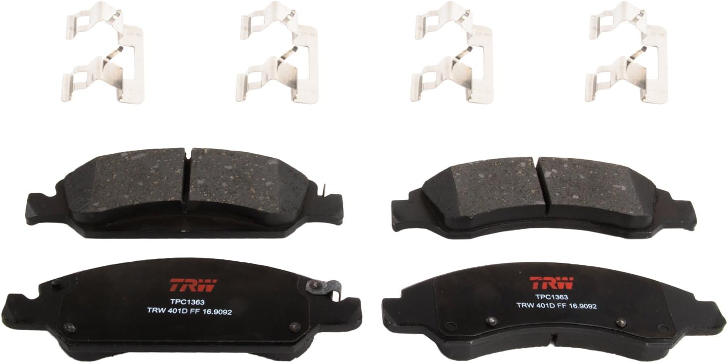 TRW Automotive TPC1363 Disc Brake Pad Set for Chevrolet Silverado 1500: 2005-2018 and other applications Front, Black