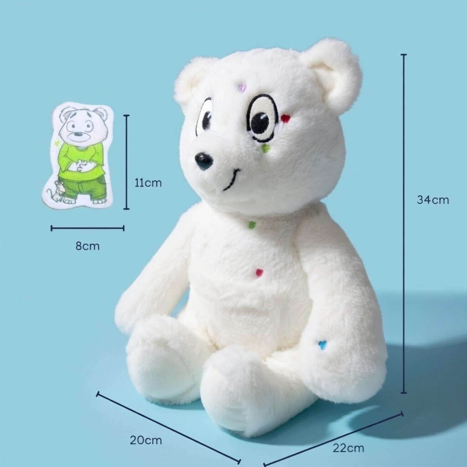 Niedźwiedź Kanda odkrywający emocje + 8 emocjonalnych misiów - Towarzyszy dzieciom w przyjmowaniu ich emocji - miękki i kojący plusz z haftowanymi punktami akupresury
