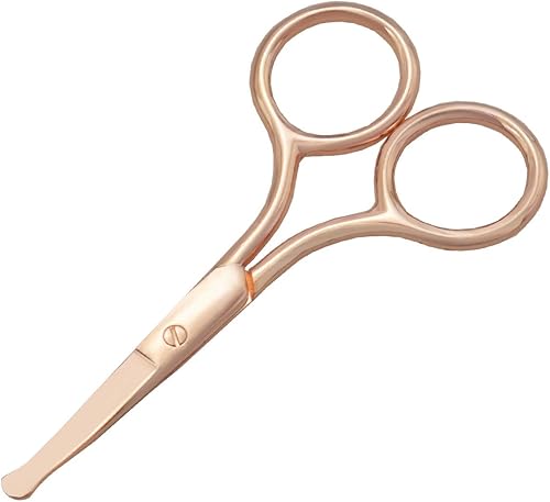 Vista 40 de Tijeras para recortar el vello de la nariz, tijeras de punta redonda de 3.4 pies para recorte de bigote de orejas, cejas, barba, bigote, herramienta