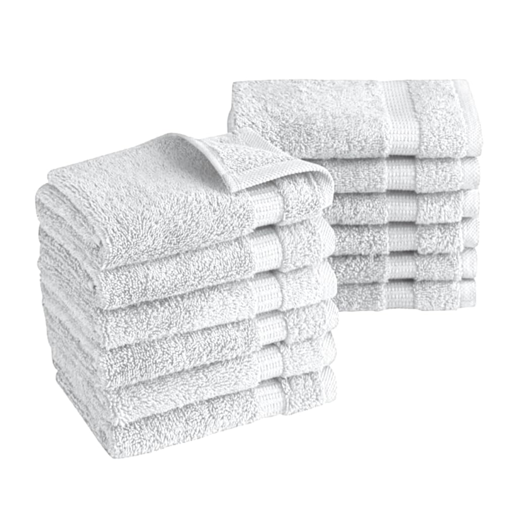 Paquete de 6, 12, 24, 36, 48, 72, 96 toallas faciales, 100% algodón egipcio, franela suave, para el gimnasio, desmaquillante, toalla para los dedos (96, blanco)