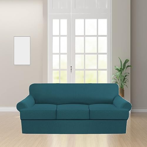 Miniatura 3 de Funda de sofá con cojín en T de alta calidad, juego de 4 piezas para sofás con cojines en T (para 72-90 pulgadas), protector de muebles suave y