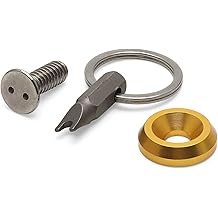 Seat Bolt Screw 1/4"-20 Thread w/Anti Theft Ring for Harley 1996-2025 Touring Dyna Softail Sportster 883 XL1200 Road King Electra Glide Street Glides (gold)
