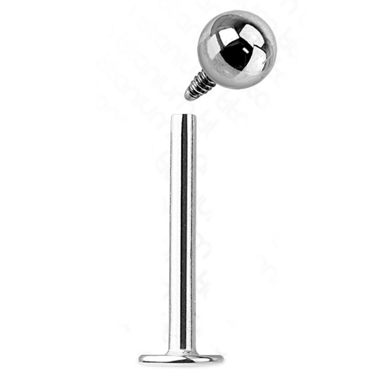 16 Gauge(1.2mm) Grade 23(G23) Titanium Labret Monroe Piercing Stud Internally Threaded Ball Top