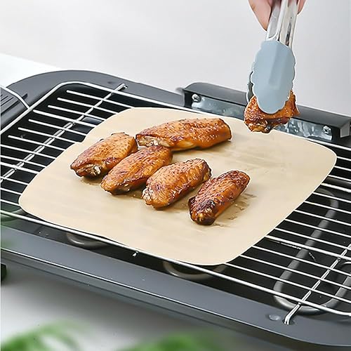 Miniatura 4 de Forros de papel pergamino para freidora de aire sin blanquear de tamaño extra grande (12 x 12 pulgadas), cuadrados, 125 unidades, compatibles con