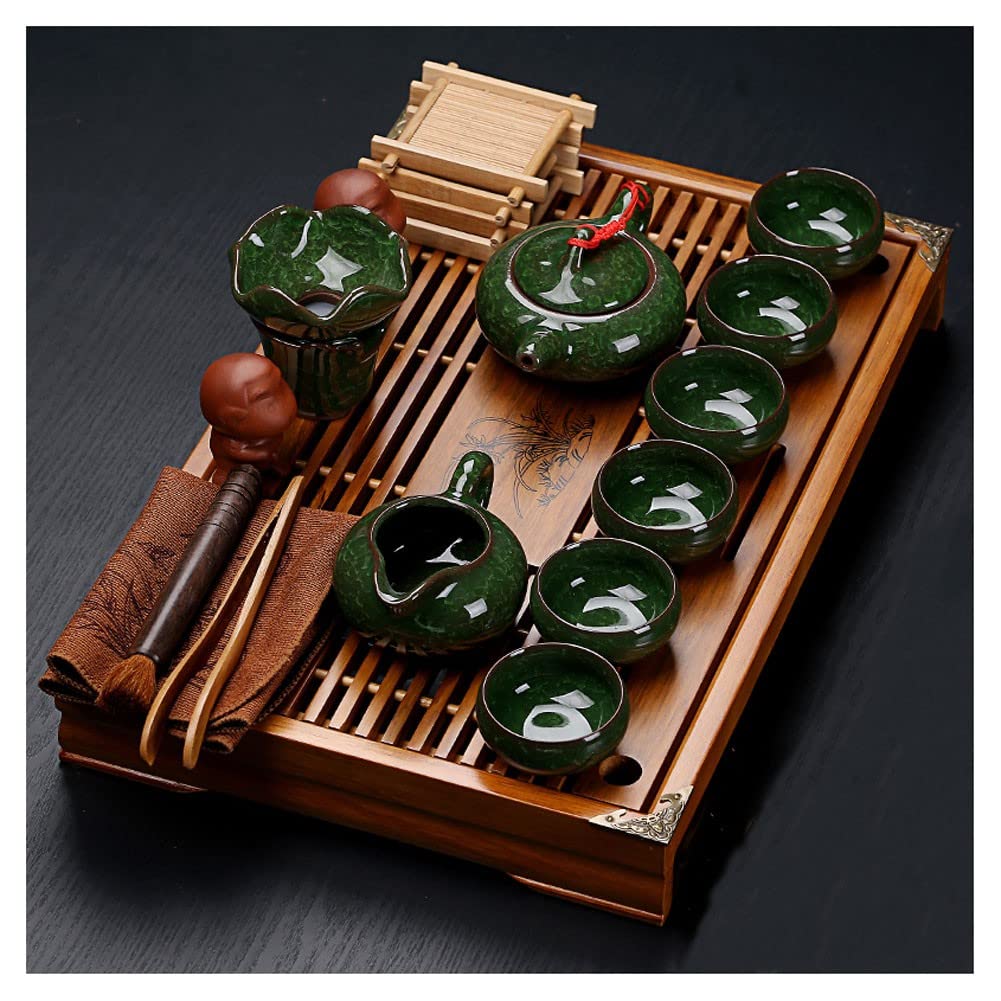 sjdoPulse Tea Set, Chinese Tea Set Teapot Set Gongfu Tea Set Tea Pot Set Buddha Statue Kungfu Tea Set,Japanese Gongfu Tea Set-Ceramic Teapot And Teacup And Saucer (G)