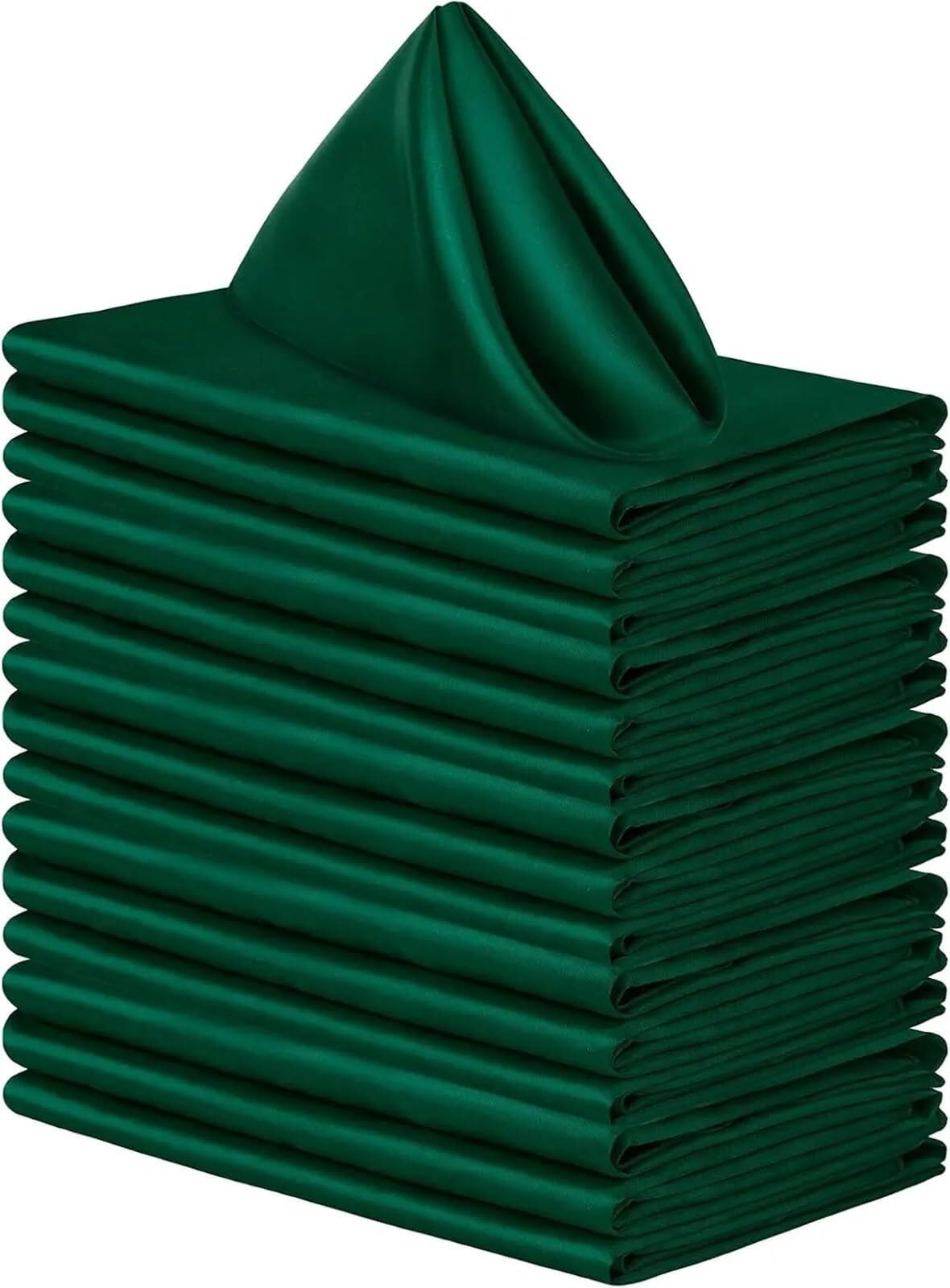 Servilletas De Tela Servilleta De Satén Cuadrada Lavable 30 Y 30cm, 50 Uds., Mesa Tela Suave Liso for Decoración Banquete Boda, Fiesta, Hotel Restaurante(50pcs-Green)