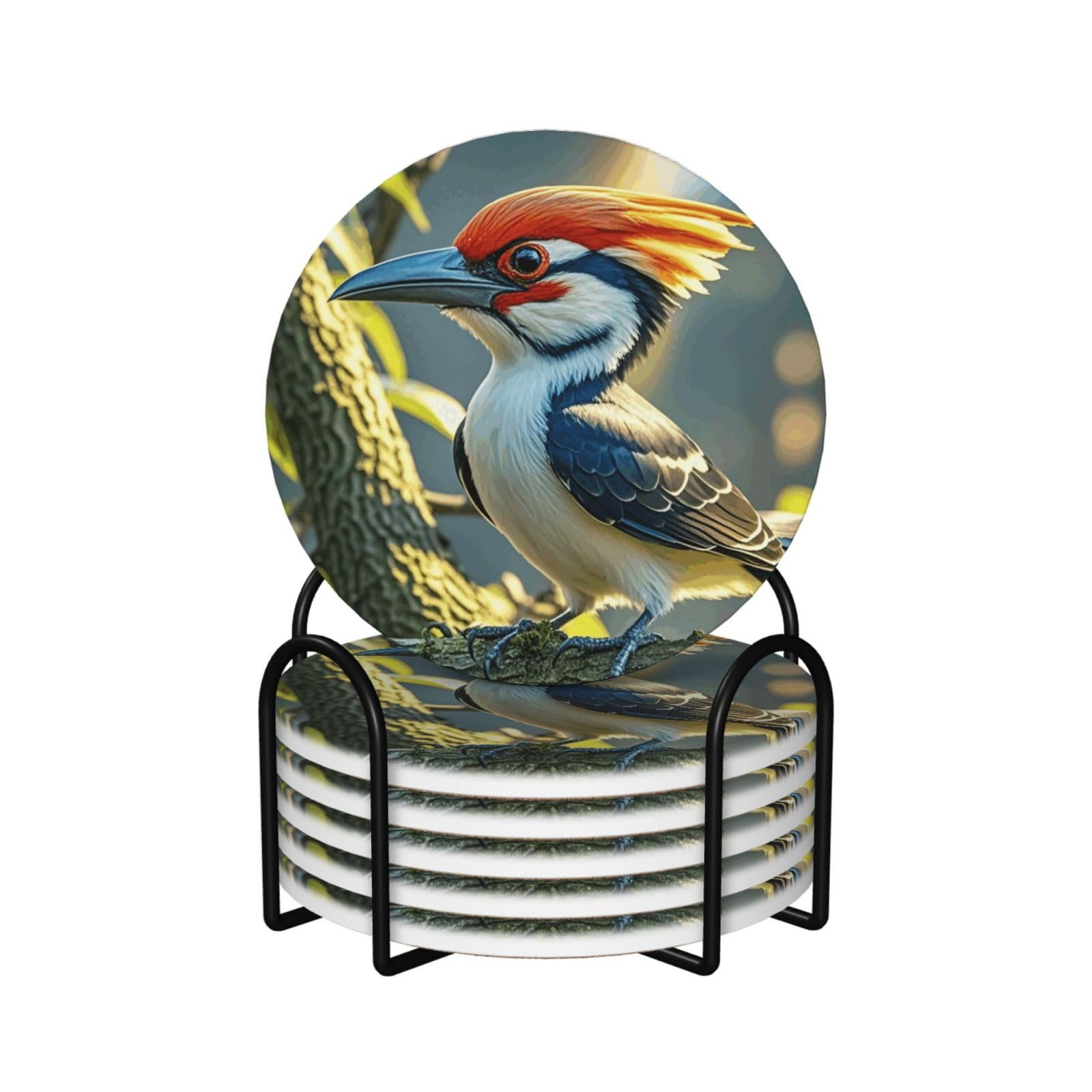 Sous-verres pivert rigolos en céramique, idée cadeau originale de crémaillère