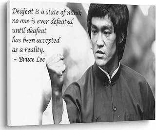 Li siu Loong Quotes Canvas Framed Wall Art Prints Sports Positive Wall Decor Inspirational Picture Artwork Motivational Bruce Li Posters for Office Home Gym Decoration - 12x16 Inch