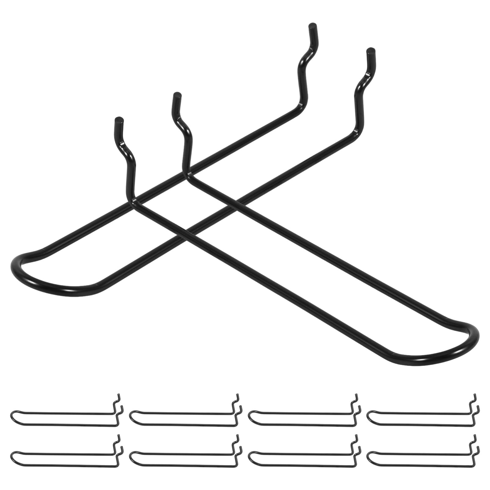 Holibanna 10Pcs Stainless Steel Pegboard Hooks Double Loop Tool Holders for Wrench Organizers Effortless Installation Compatibility for Garage and Workshop Use