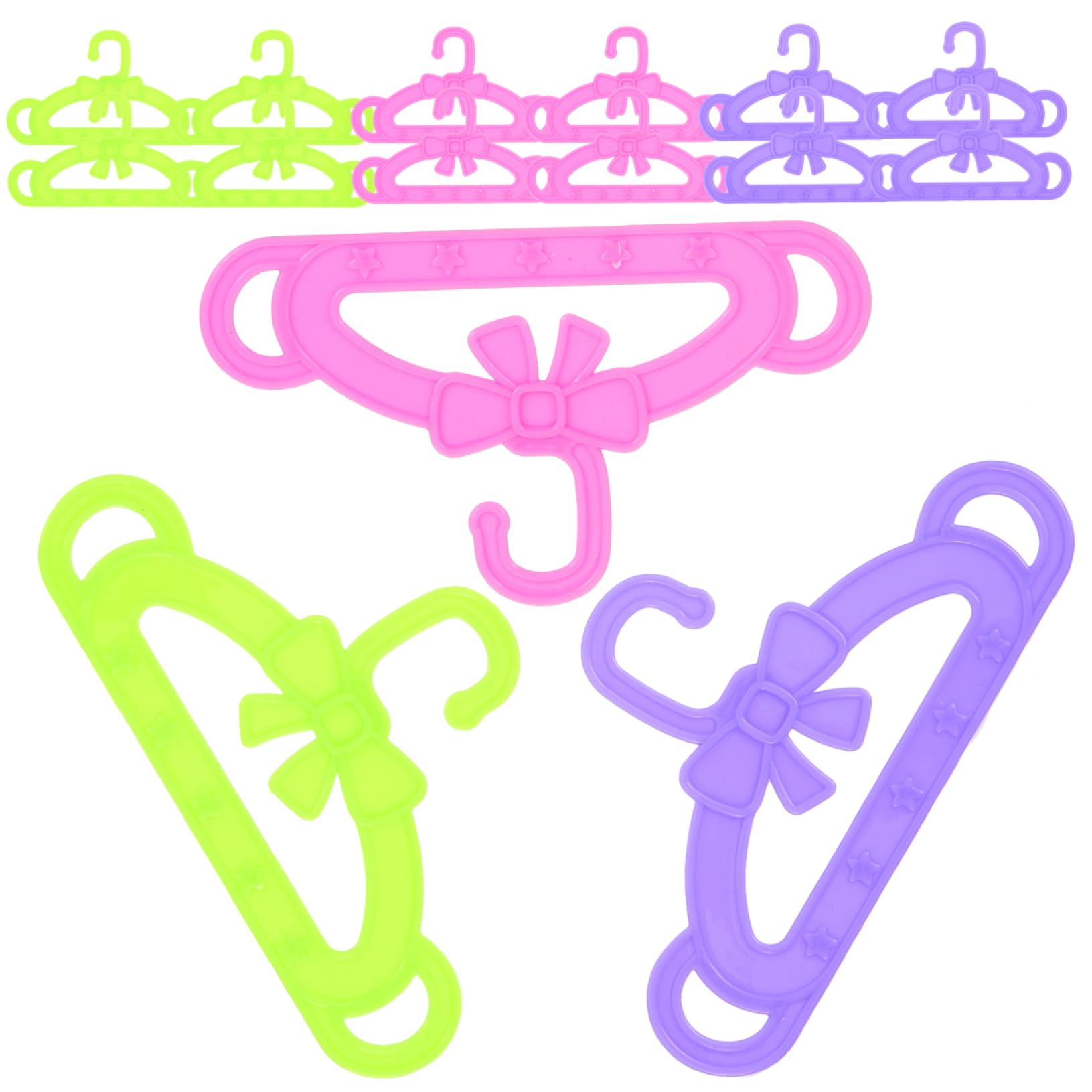 ERINGOGO 15 Perchas para Ropa de Muñecas de Plástico, Soporte para Ropa de Muñecas de Juguete, Adecuado para Niños en Navidad y Ocasiones Obsequios
