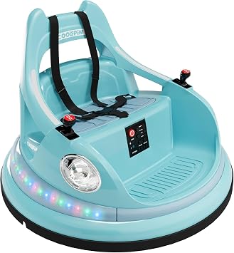 Kids Bumper Car, 12V Electric Ride On Bumper Car for Kids, 360 Spin Toddler Bumping Car with Parent Remote Control, 2 Driving Modes, Music, LED Lights & 5-Point Safety Belt