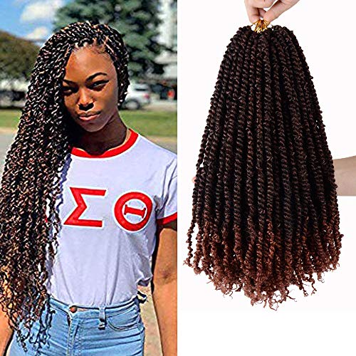 6 Packs Pre-twisted Passion Twist Hair Pre-looped 18 Inch Crochet Braids Senegalese Twsit 20 Stands/Pack Pre-twisted Crochet Hair Extensions T350