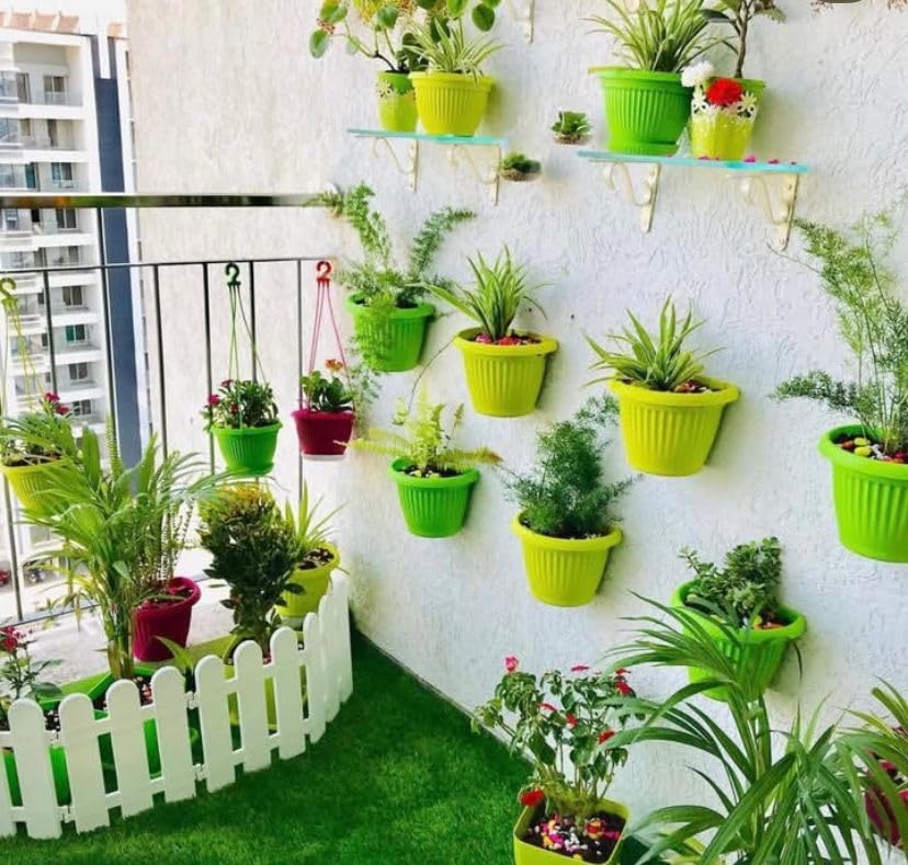Hopenursery® 5 pcs(7ft Length) Garden Picket Fence 8inch Tall+4inch sipkes|White Durable Virgin Plastic Partition Fence for Home and Garden Decor|Indoor and Outdoor Boundry Use Set of 5 pcs - Image 8 thumbnail