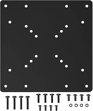 Mount-It! VESA Mount Adapter Plate - Monitor and TV Mount Extender Conversion Kit Allows 75x75, 100x100 to Fit Up to 200x200 and 200x100 mm Patterns, Heavy-Gauge Steel, Hardware Included