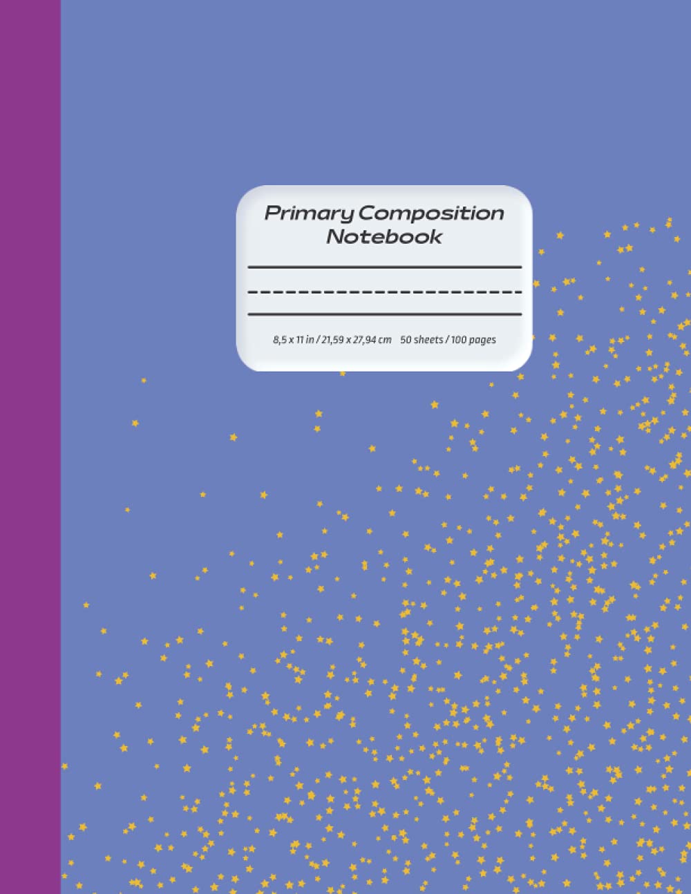Primary Composition Notebook Story Paper Journal: Dashed Midline And Picture Space School Exercise Book with a flying spaceship inside the notebook