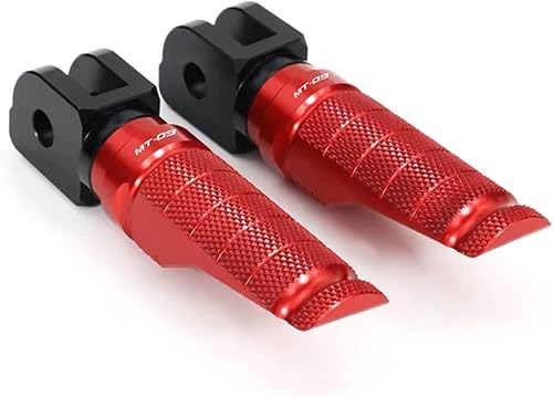Motorcycle Front Footrests Foot Pegs Pedals Fit MT-07 MT-07 GT MT-09 MT-09 SP MT-09 GT XSR700 XSR900 (Color Red MT-09 Logo)
