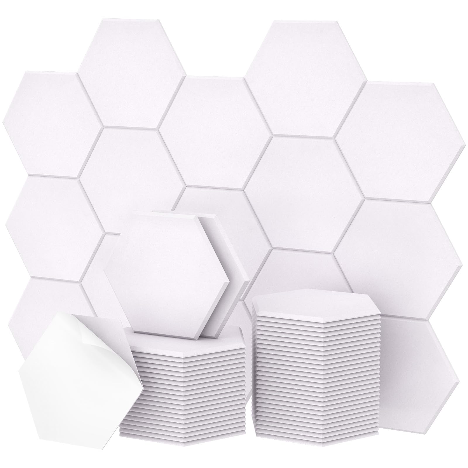 TONOR 48 Pack High Density Hexagon Acoustic Panels for Wall, 12"x 10"x 0.4"