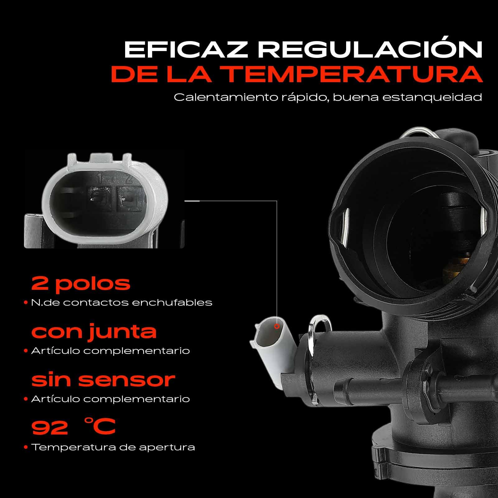 Frankberg Termostato de refrigerante 2 Polos diésel 6512001015 | Compatible con: CLS Shooting Brake X218, GLE W166, Caja Sprinter 3-T B906, Coupé Clase C C204, Sprinter 46-T Caja B906
