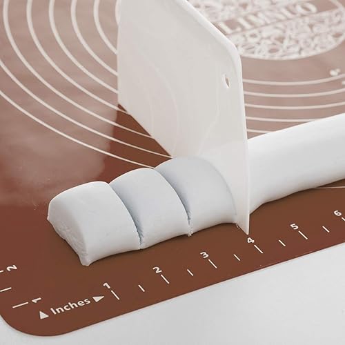 Miniatura 4 de LIMNUO - Alfombrilla de silicona para repostería con mediciones, gruesa antiadherente para hornear con medidas, alfombrilla de fondant, alfombrilla