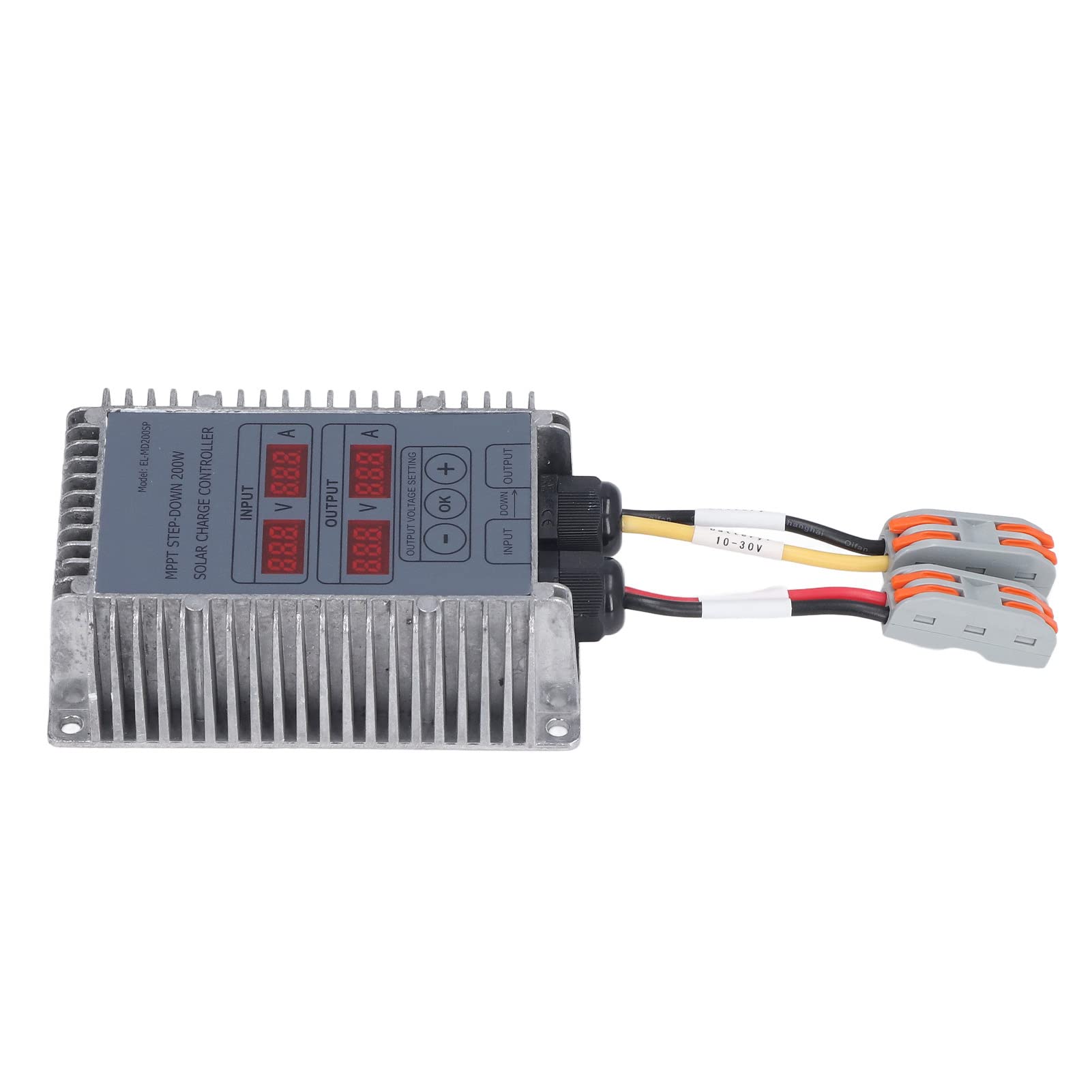 Controlador de Carga Solar, Regulador MPPT Ajustable de 10 a 30 V con Panel LCD para Cargadores Solares y Farolas (200W)