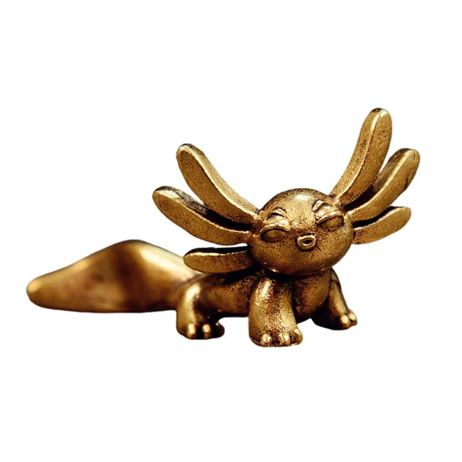 Huolimxun One Color Copper Statue Six Eared Cat Figurine Desktop Decoration Animal Statue Gift