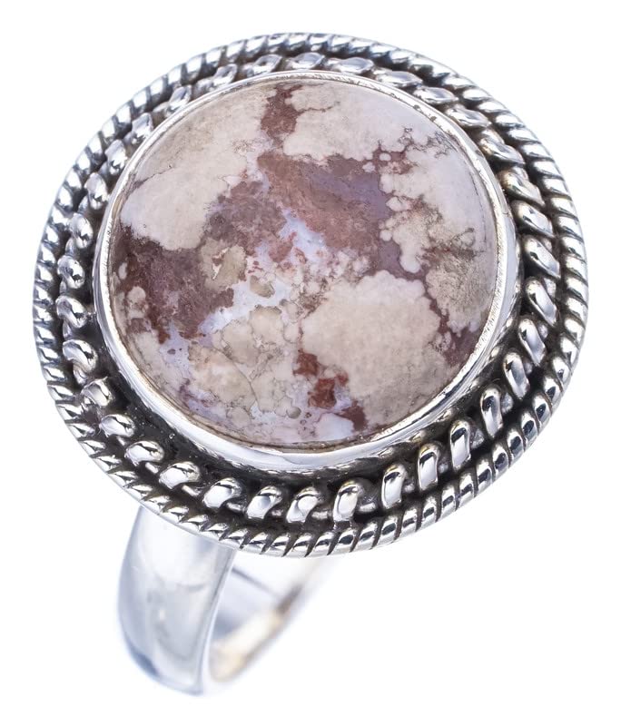 Bague en argent 925 et jaspe naturel StarGems, un bijou fait main d'exception taille 61