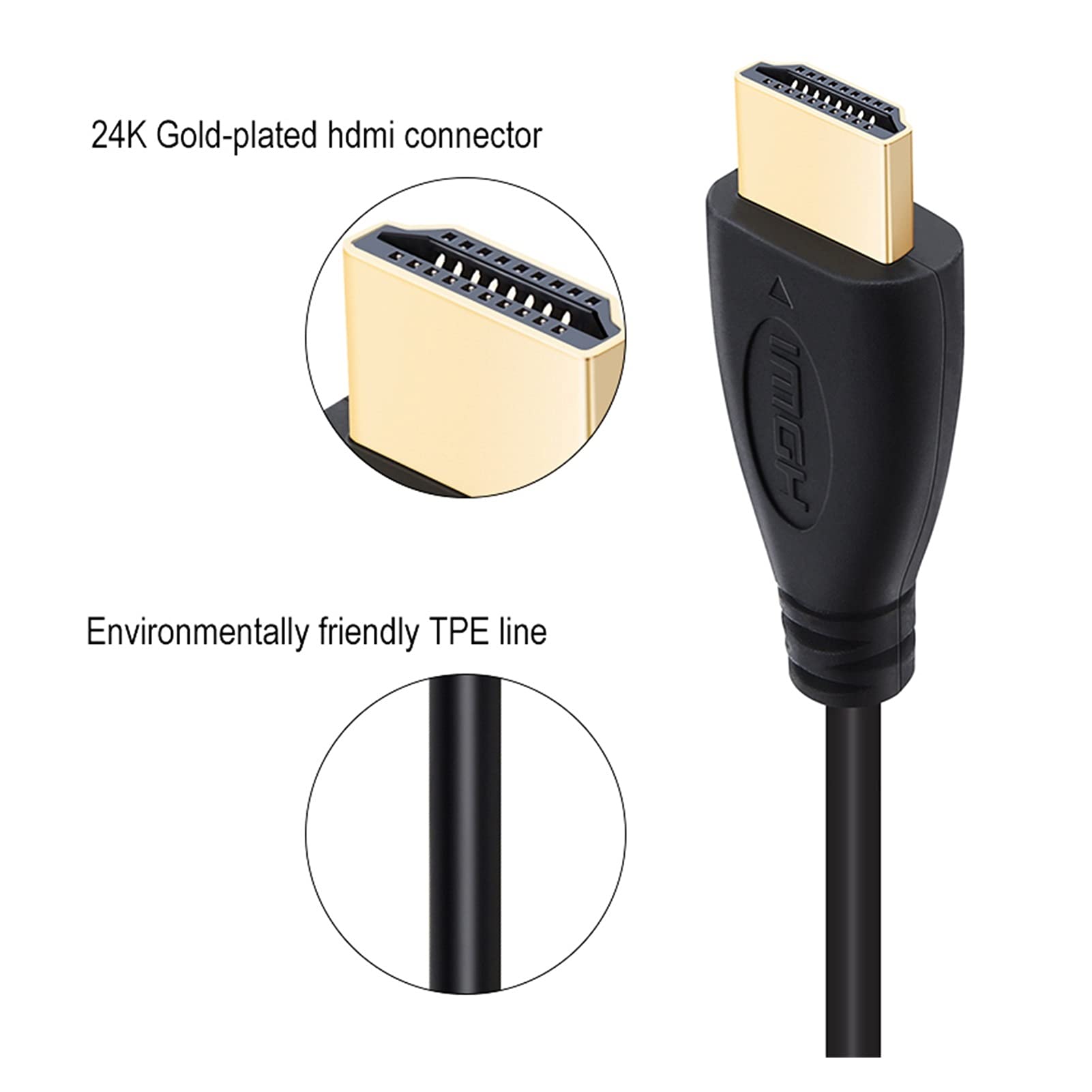 Worship HDMI.Kabel 10 sztuk/partia 2.0 1.4 Obsługa 4K*2K 60 HZ 1080P 3D pozłacane kabel wysokiej prędkości HD TV XBOX PS3 komputer (Color : Red, Length : 2m)