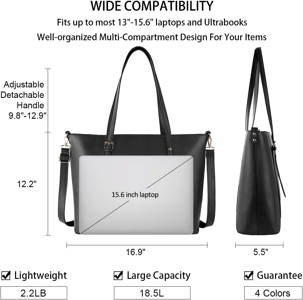 NEWHEY Laptoptas Voor Vrouwen 15,6 inch Grote Werktas met Clutch Designer PU Leren Aktetas Dames NEWHEY Laptoptas Voor Vrouwen 15,6 inch Grote Werktas met Clutch Designer PU Leren Aktetas Dames