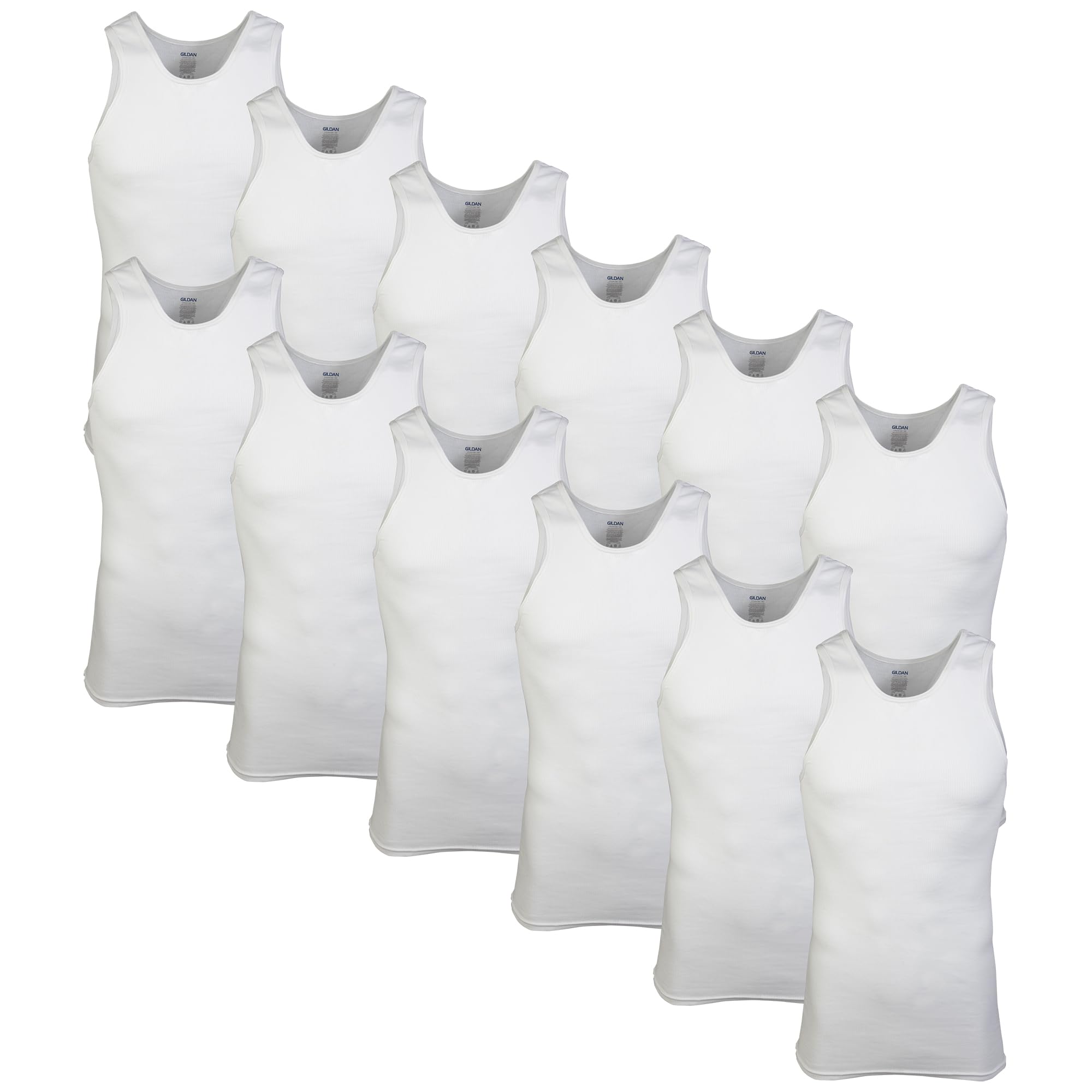 Gildan Mens AShirt Tanks, Multipack, Style G1104, White