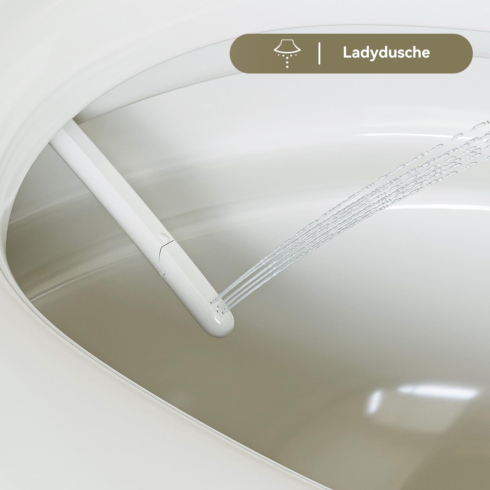 Abattant de WC avec fonction bidet, embout de bidet, sans raccordement électrique, couvercle de toilette avec système d'abaissement automatique, siège de toilette avec deux buses pour douche arrière