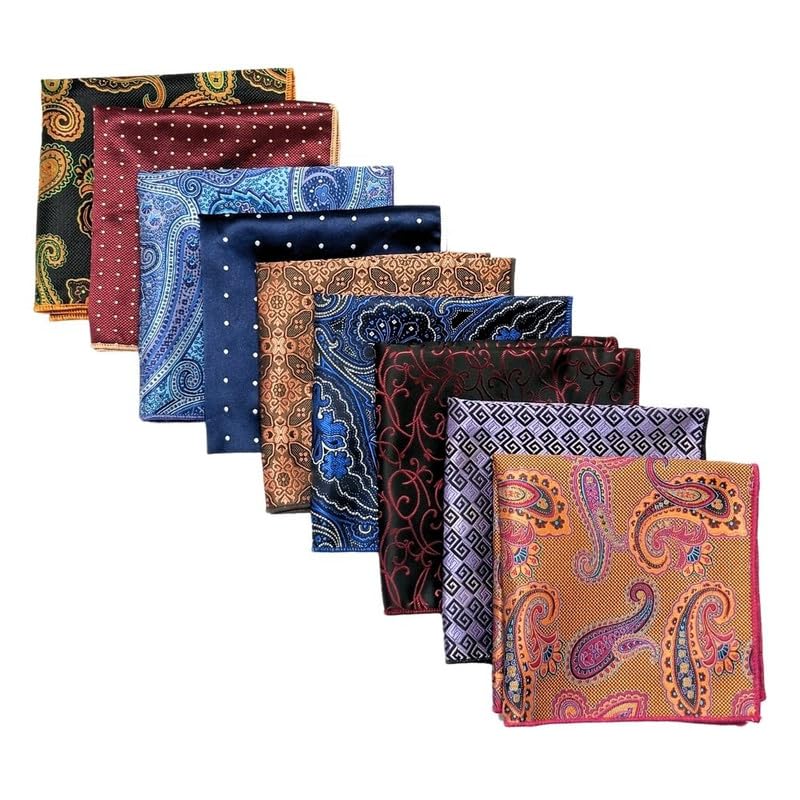 the tie hub Multi Pattern Microfiber Pocket Square Combo Set For Men-picture-46