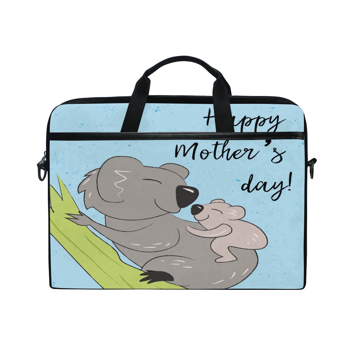 Happy Mothers Day 14 Inch Laptop Shoulder Messenger Bag Case Sleeve Briefcase with Handle for Women Men