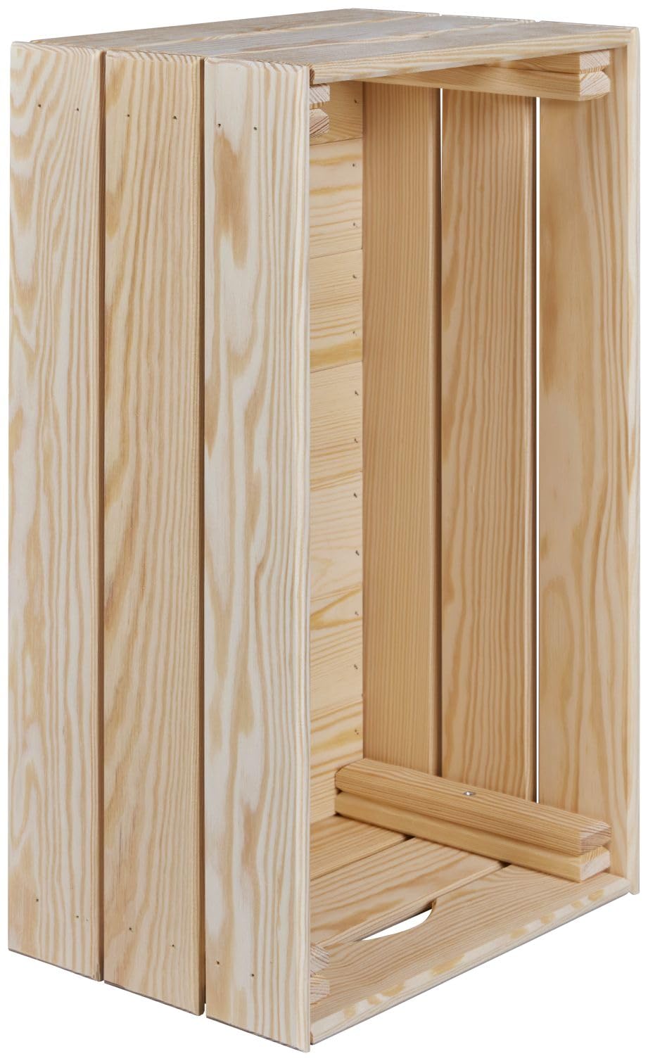 Holzkiste Aufbewahrungsbox stapelbar Thea L Kiefer natur 65 x 31,5 x 23 cm