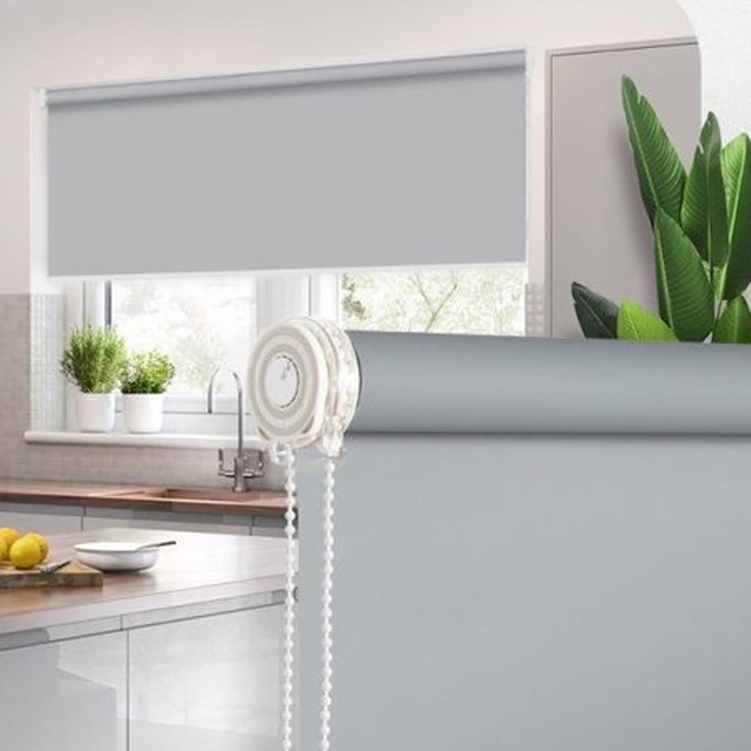 Tenda a rullo oscurante senza foratura, tende a rullo in tessuto impermeabile grigio, isolamento termico, protezione UV, per casa, ufficio, bagno, facile da installare, personalizzata, larghezza x alt