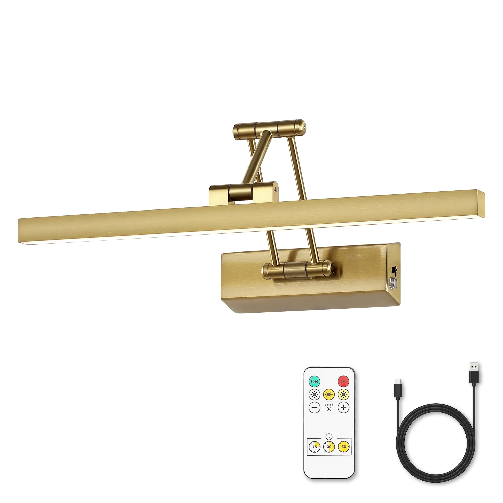 KELIDEN Wireless Picture Lights for Wall Rechargeable, Battery Operated Art Light for Paintings, 3CCT Dimmable, 15.7