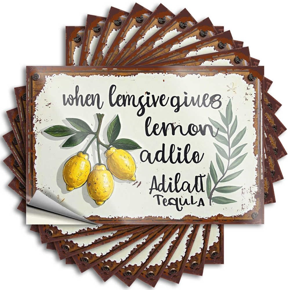 Funny Bumper Durable Laptop | Fresh Lemons and Tequila: A Refreshing Blend of Nature's Delight Fun Self Adhesive Sticker for Layered DIY(12X18CM)