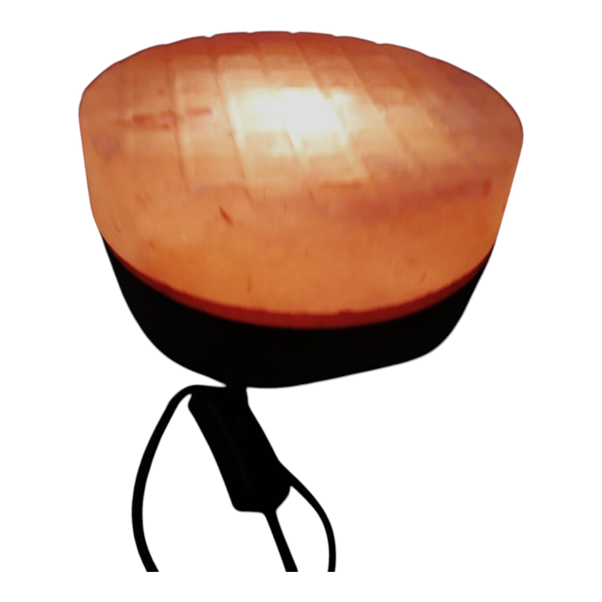 Himalayan Natural Salt Lamp with Flat Lined Surface for Toe Rubbing – 8 Inch Diameter, for Relaxation and Detoxification