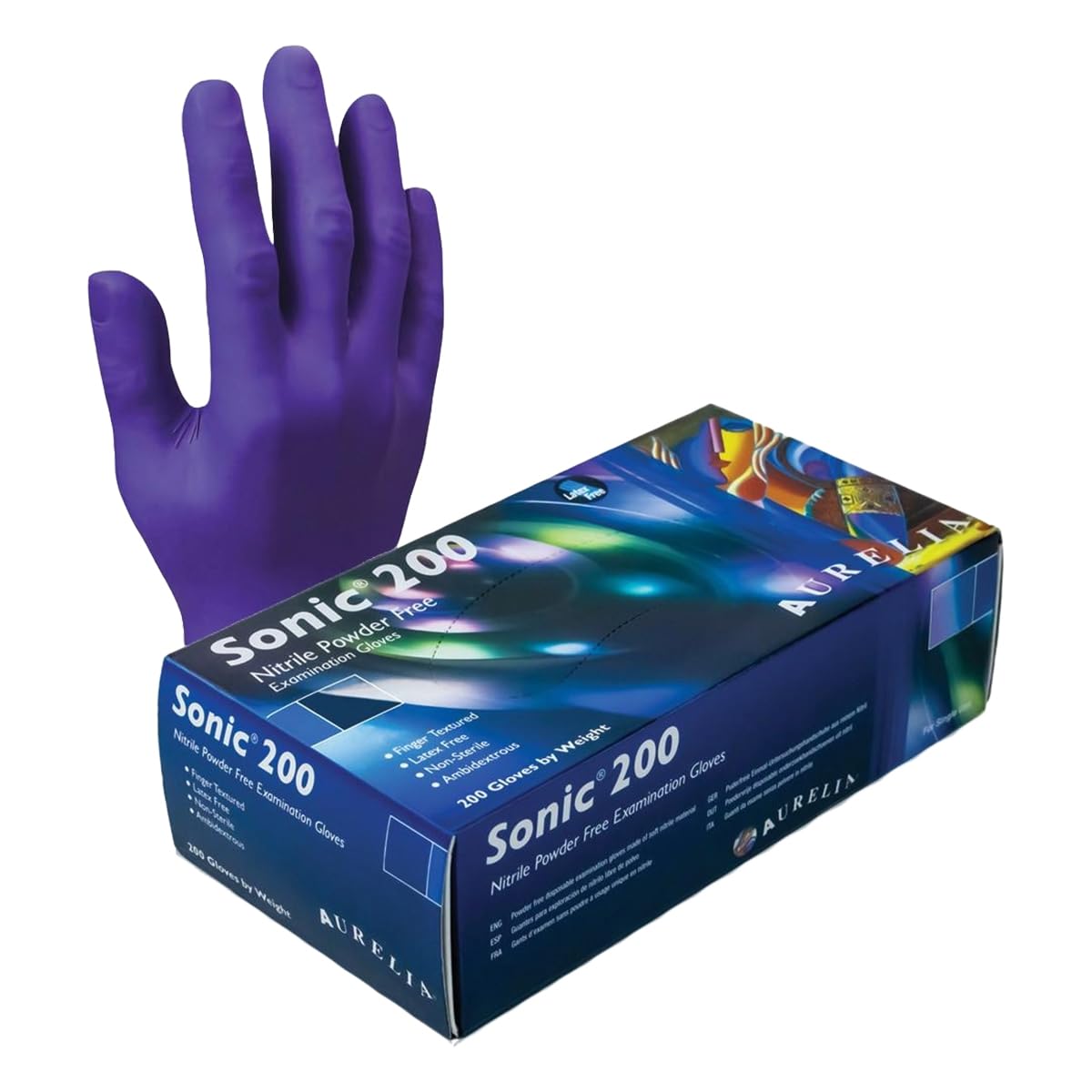 THEVETSTORE Sonic Nitrile Powder Free Examination Large Gloves x 200 โ Disposable Nitrile Gloves, Latex Free, Medical, Veterinary & General Use