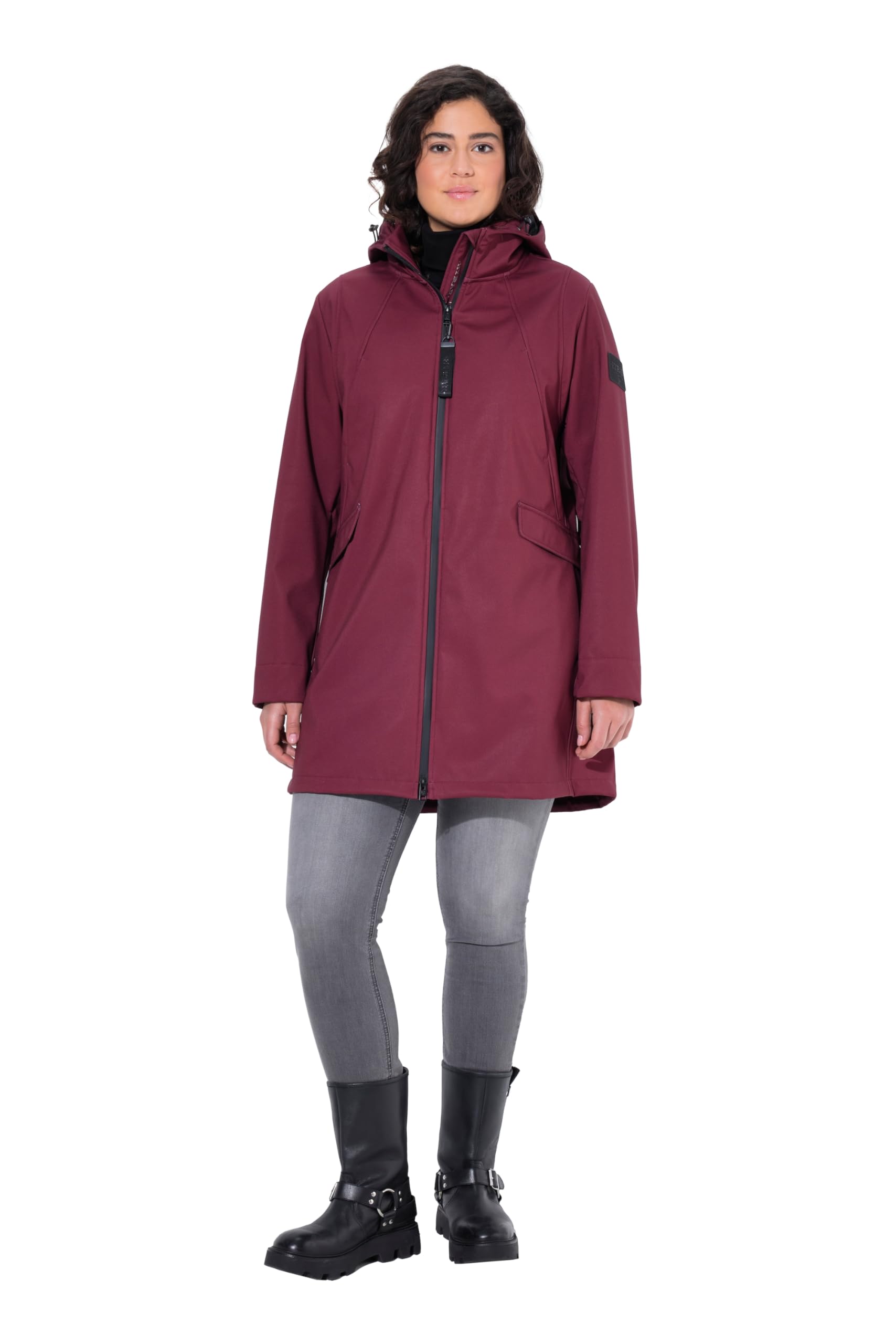 Ulla Popken Damen große Größen Übergrößen Plus Size HYPRAR Softshelljacke, wasserabweisend, Kapuze 839731