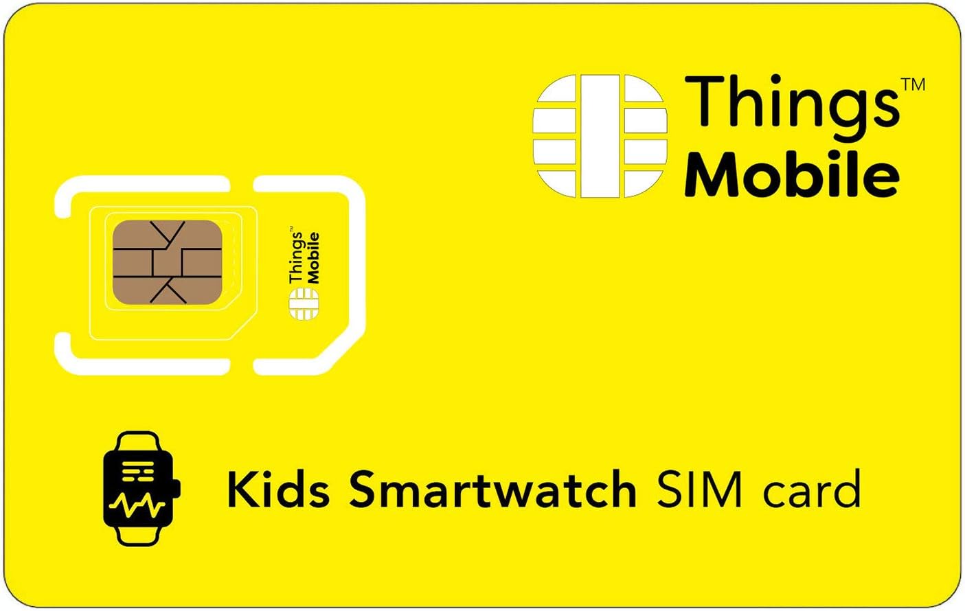 SIM Card for Kids SMARTWATCH - Things Mobile - with Global Coverage and Multi-Operator GSM/2G/3G/4G LTE Network, No Fixed Costs, No Expiration Date and Competitive Rates, No Credit Included